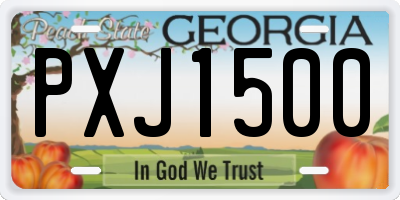 GA license plate PXJ1500