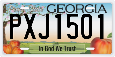 GA license plate PXJ1501
