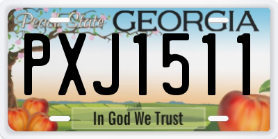 GA license plate PXJ1511
