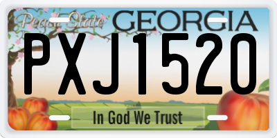 GA license plate PXJ1520