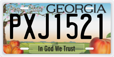 GA license plate PXJ1521