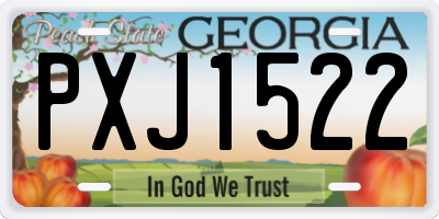 GA license plate PXJ1522