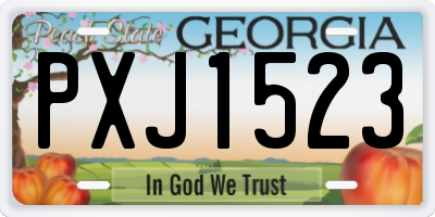 GA license plate PXJ1523