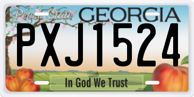 GA license plate PXJ1524