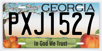 GA license plate PXJ1527