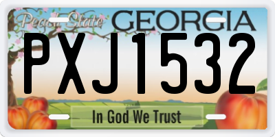 GA license plate PXJ1532