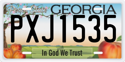 GA license plate PXJ1535