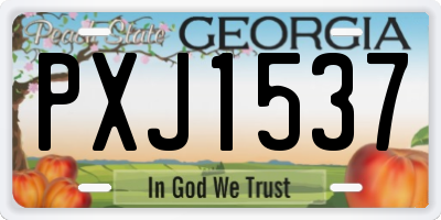 GA license plate PXJ1537