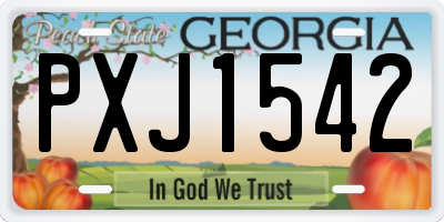 GA license plate PXJ1542