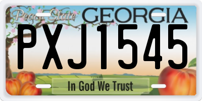 GA license plate PXJ1545