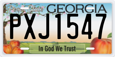 GA license plate PXJ1547