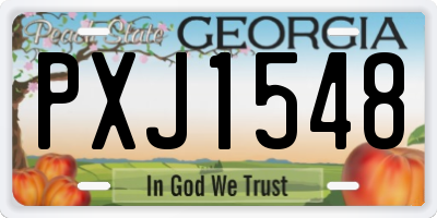 GA license plate PXJ1548