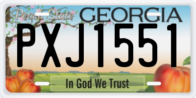 GA license plate PXJ1551