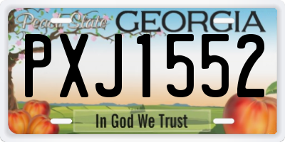 GA license plate PXJ1552