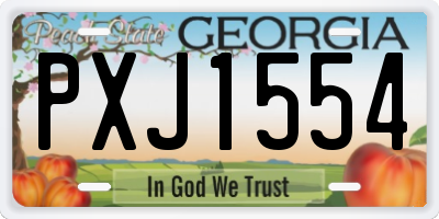GA license plate PXJ1554
