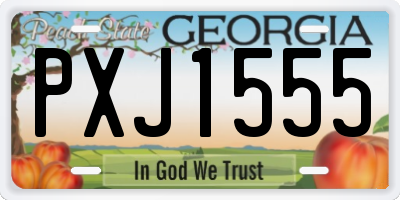 GA license plate PXJ1555