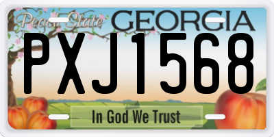 GA license plate PXJ1568