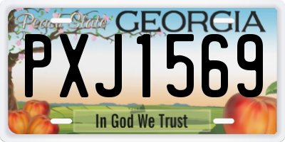 GA license plate PXJ1569