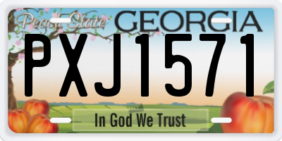 GA license plate PXJ1571