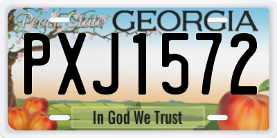GA license plate PXJ1572