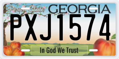 GA license plate PXJ1574