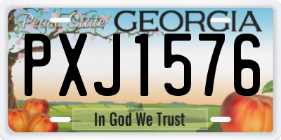 GA license plate PXJ1576