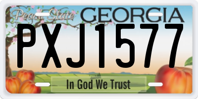 GA license plate PXJ1577