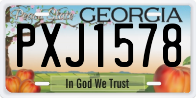 GA license plate PXJ1578