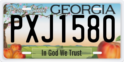 GA license plate PXJ1580