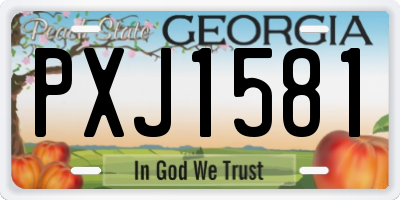 GA license plate PXJ1581