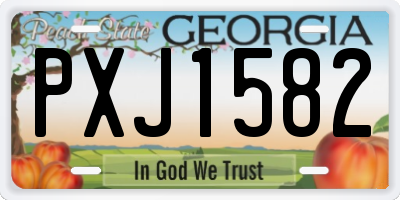 GA license plate PXJ1582