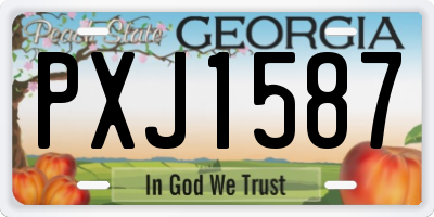 GA license plate PXJ1587