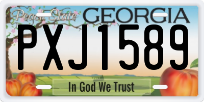 GA license plate PXJ1589