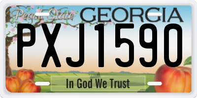 GA license plate PXJ1590