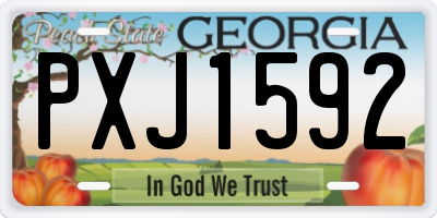 GA license plate PXJ1592