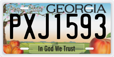 GA license plate PXJ1593