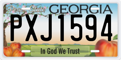 GA license plate PXJ1594