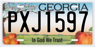 GA license plate PXJ1597