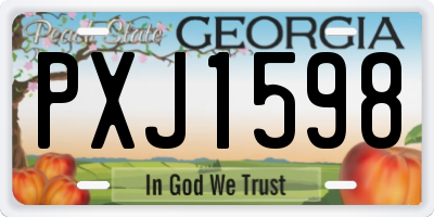 GA license plate PXJ1598