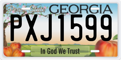GA license plate PXJ1599