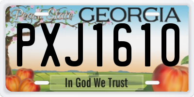 GA license plate PXJ1610