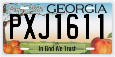 GA license plate PXJ1611