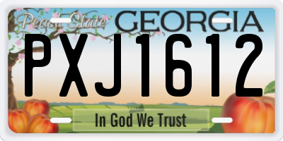 GA license plate PXJ1612