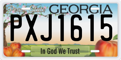 GA license plate PXJ1615
