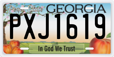 GA license plate PXJ1619