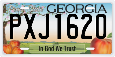 GA license plate PXJ1620
