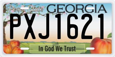 GA license plate PXJ1621