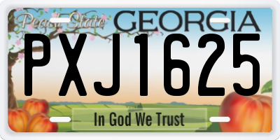 GA license plate PXJ1625