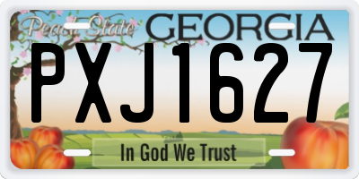 GA license plate PXJ1627