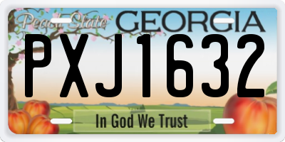 GA license plate PXJ1632